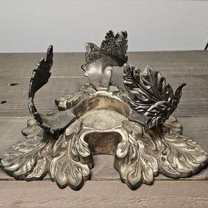 Vintage International Silver Company Silver Oak Leaf Motif Candlestick Holder